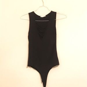 Scrappy neckline bodysuit